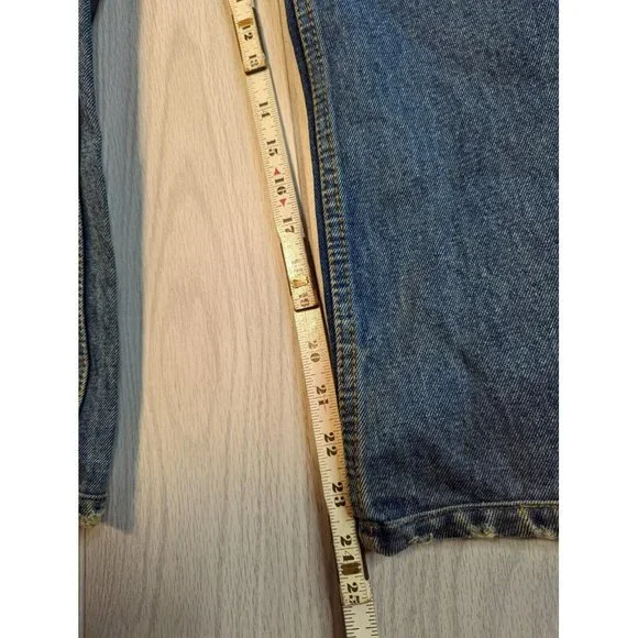 American Eagle Low Rise Boot Bootcut Denim Jeans Dark Mens Size 33/24 ALTERED - Picture 11 of 11